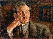 Akseli Gallen-Kallela maalaus muotokuva Eino Leinosta vuodelta 1917. France oil painting artist